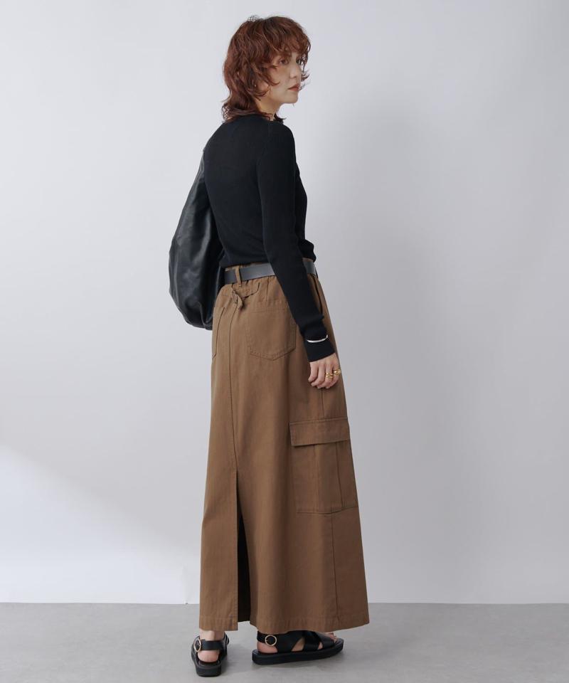 【MONN.:.(モン)】カーゴマキシスカート