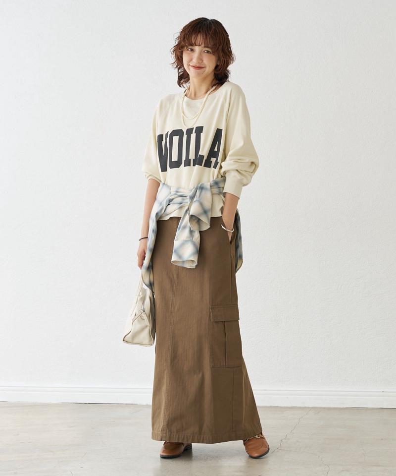 【MONN.:.(モン)】カーゴマキシスカート