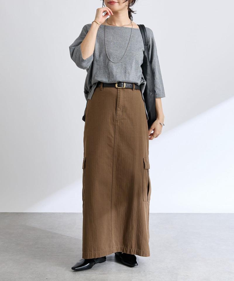 【MONN.:.(モン)】カーゴマキシスカート