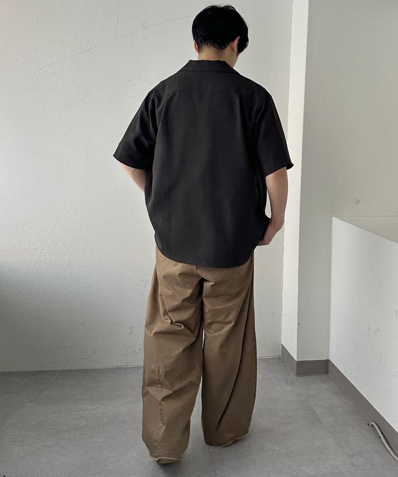 【ユニセックス】テックリネンオープンカラーシャツ