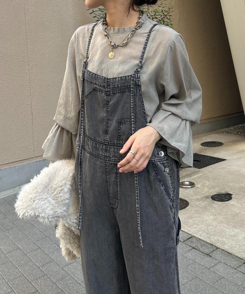 【完売カラー再追加!/サイズ展開あり】リヨセルデニムオールインワン