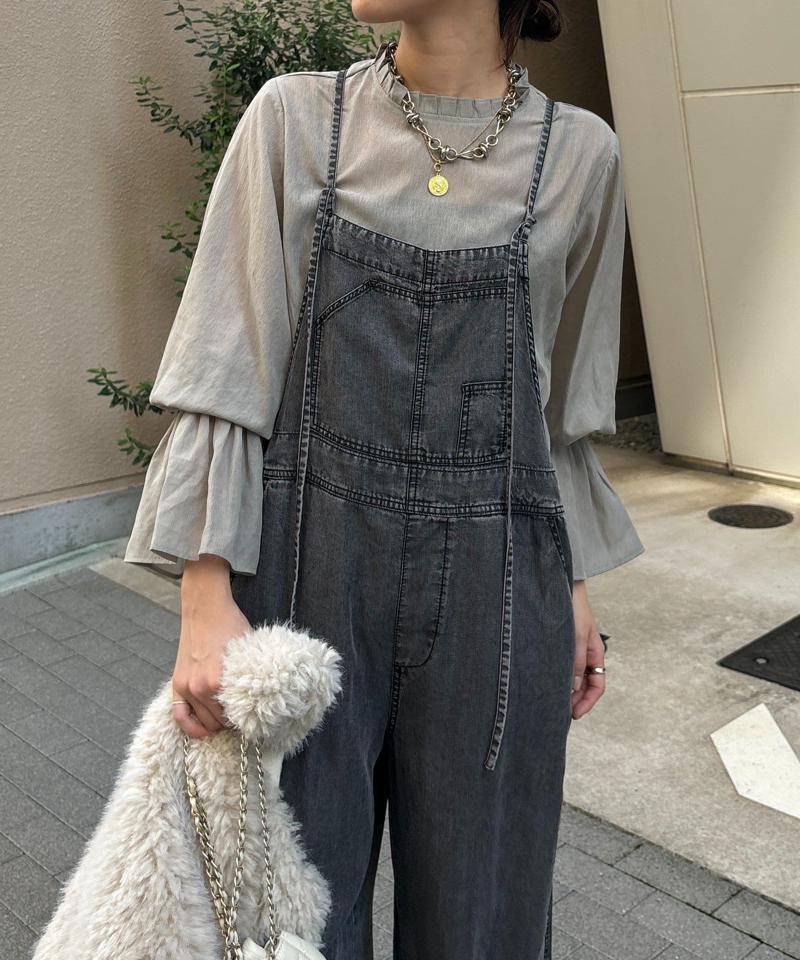 【完売カラー再追加!/サイズ展開あり】リヨセルデニムオールインワン