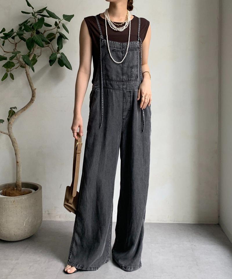 【完売カラー再追加!/サイズ展開あり】リヨセルデニムオールインワン