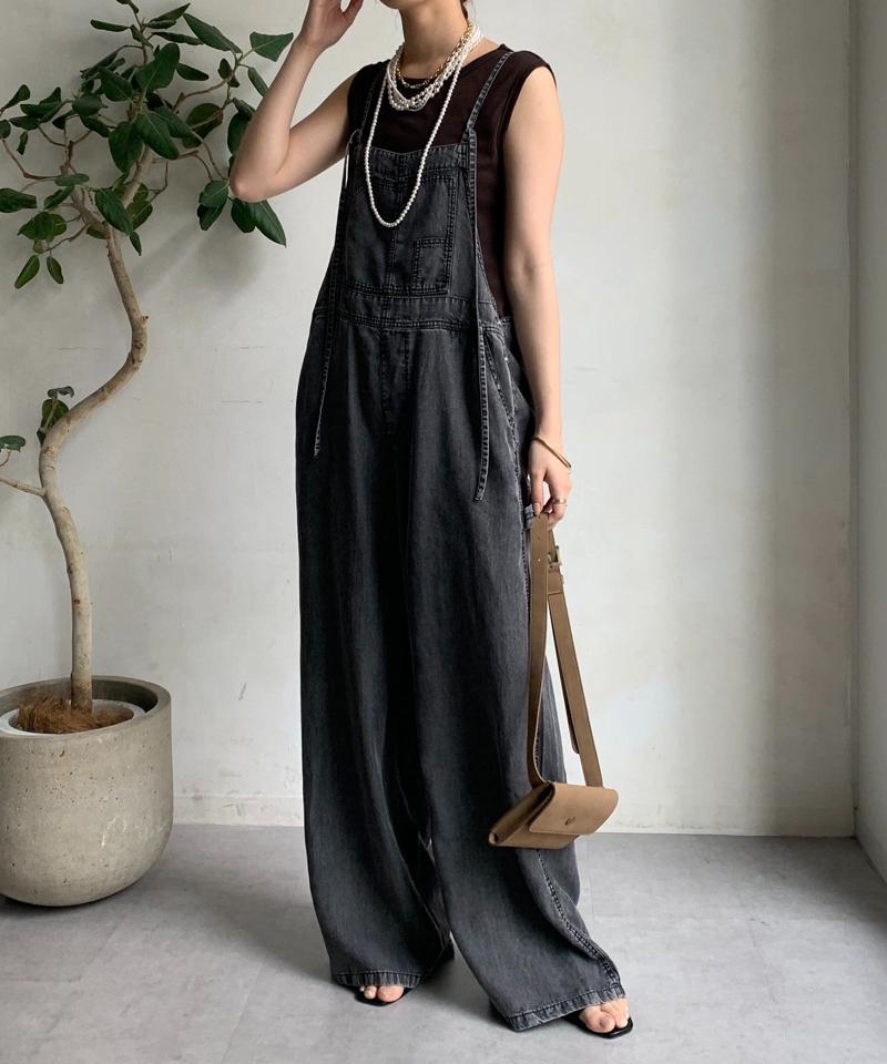 【完売カラー再追加!/サイズ展開あり】リヨセルデニムオールインワン