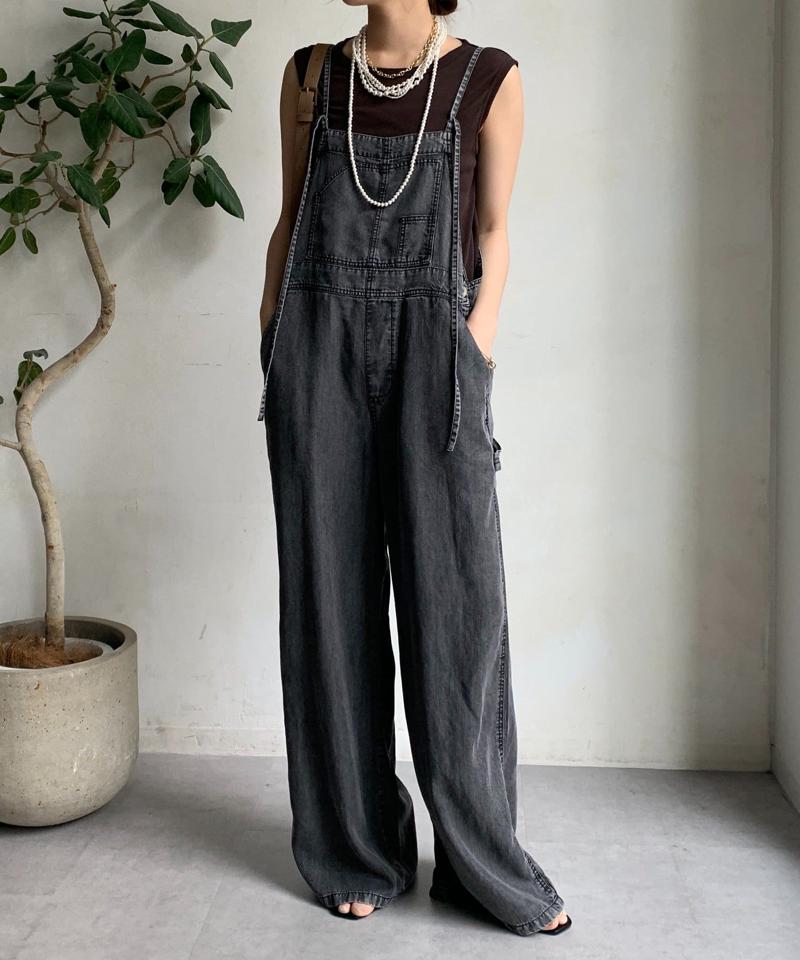 【完売カラー再追加!/サイズ展開あり】リヨセルデニムオールインワン