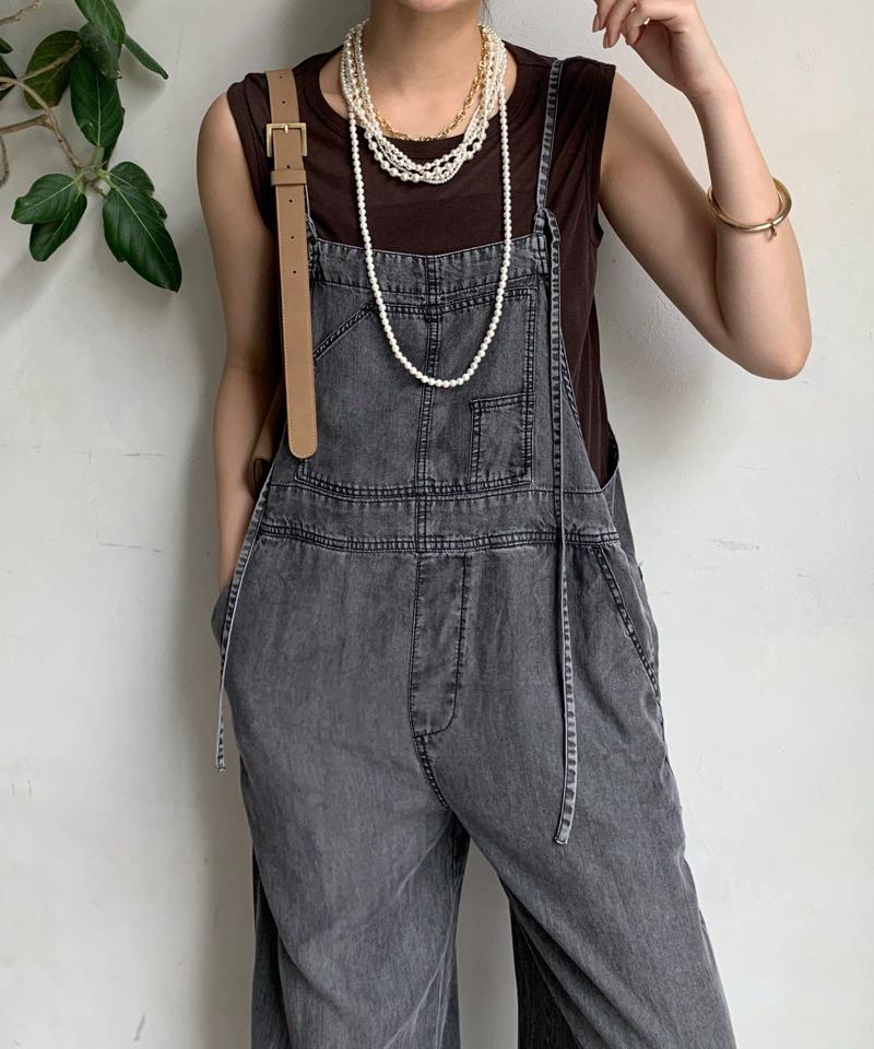 【完売カラー再追加！/サイズ展開あり】リヨセルデニムオールインワン