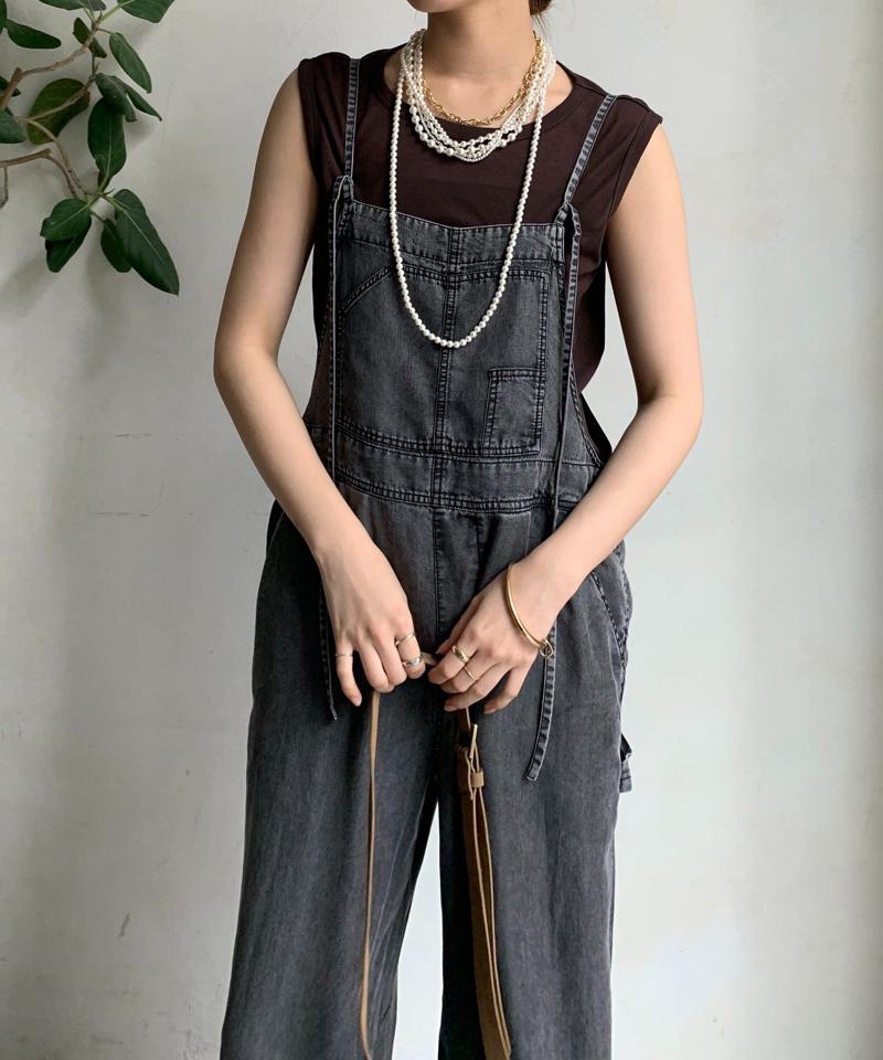 【完売カラー再追加！/サイズ展開あり】リヨセルデニムオールインワン