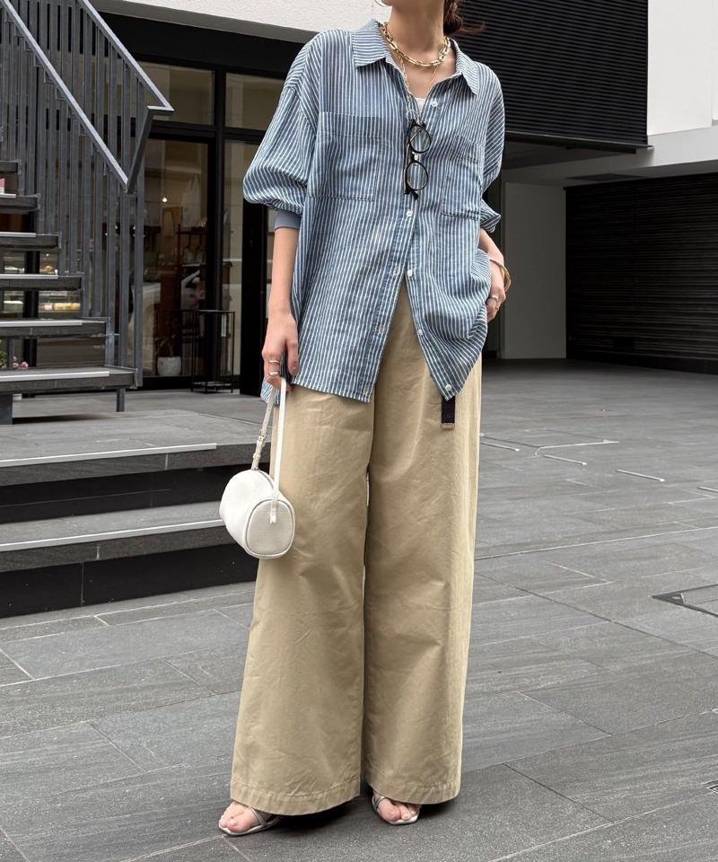 【累計販売数1万枚突破！】【透けデニムシャツ】袖リブシアーデニムシャツ