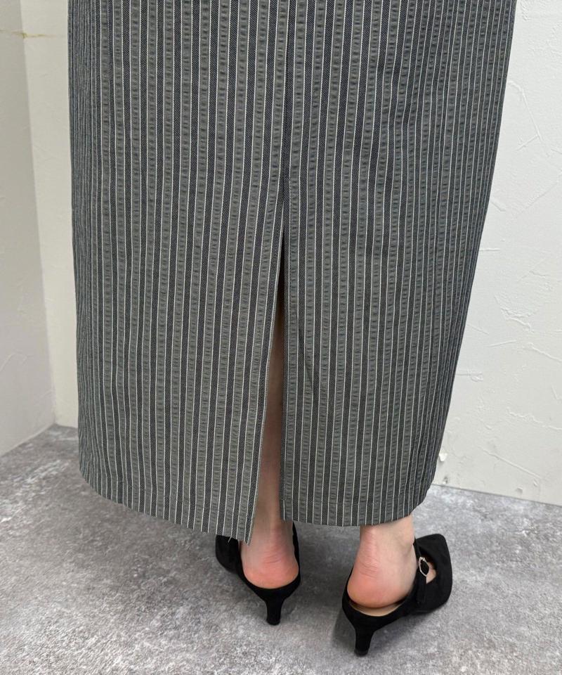 コットンリップルウエストシェイプワンピース