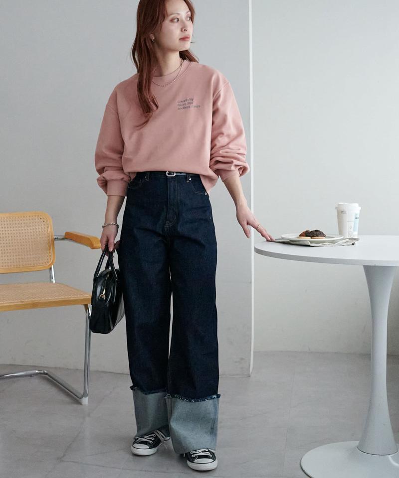 【WEB限定】3段ロゴ刺繍ショートスウェット