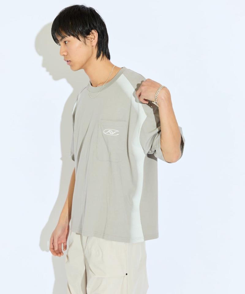 【Neucon/ニューコン】スプレーデザイン刺繍ロゴBIGTシャツ