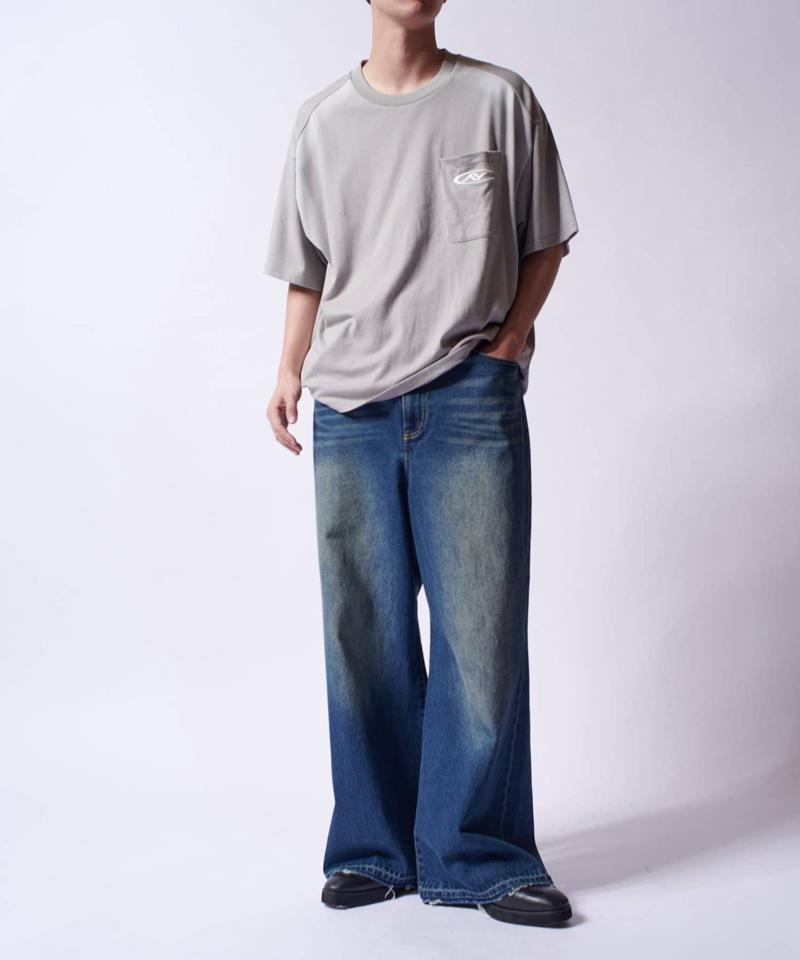 【Neucon/ニューコン】スプレーデザイン刺繍ロゴBIGTシャツ