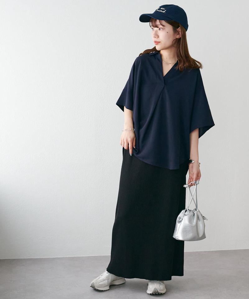 【オンオフ使える♪/シワになりにくい】抜き衿スキッパーブラウス《WEB限定》