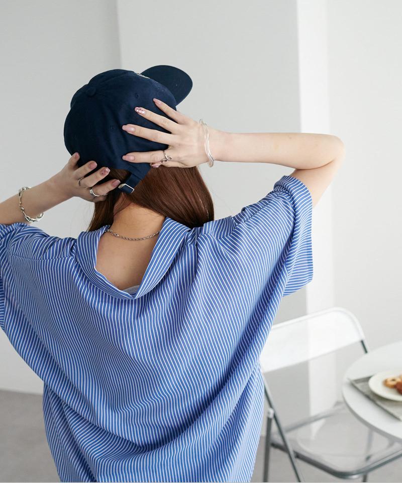 【オンオフ使える♪/シワになりにくい】抜き衿スキッパーブラウス《WEB限定》