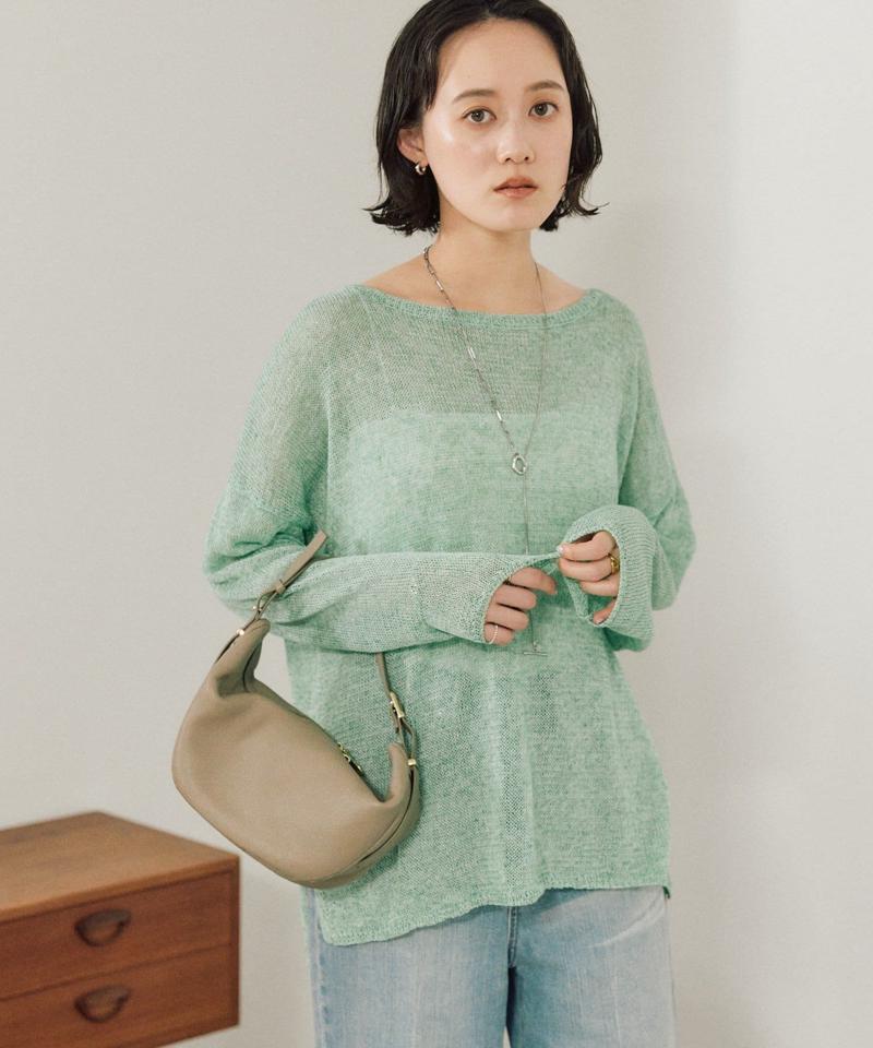 【新色追加/抜け感のあるスタイルに】メランジルーズニット