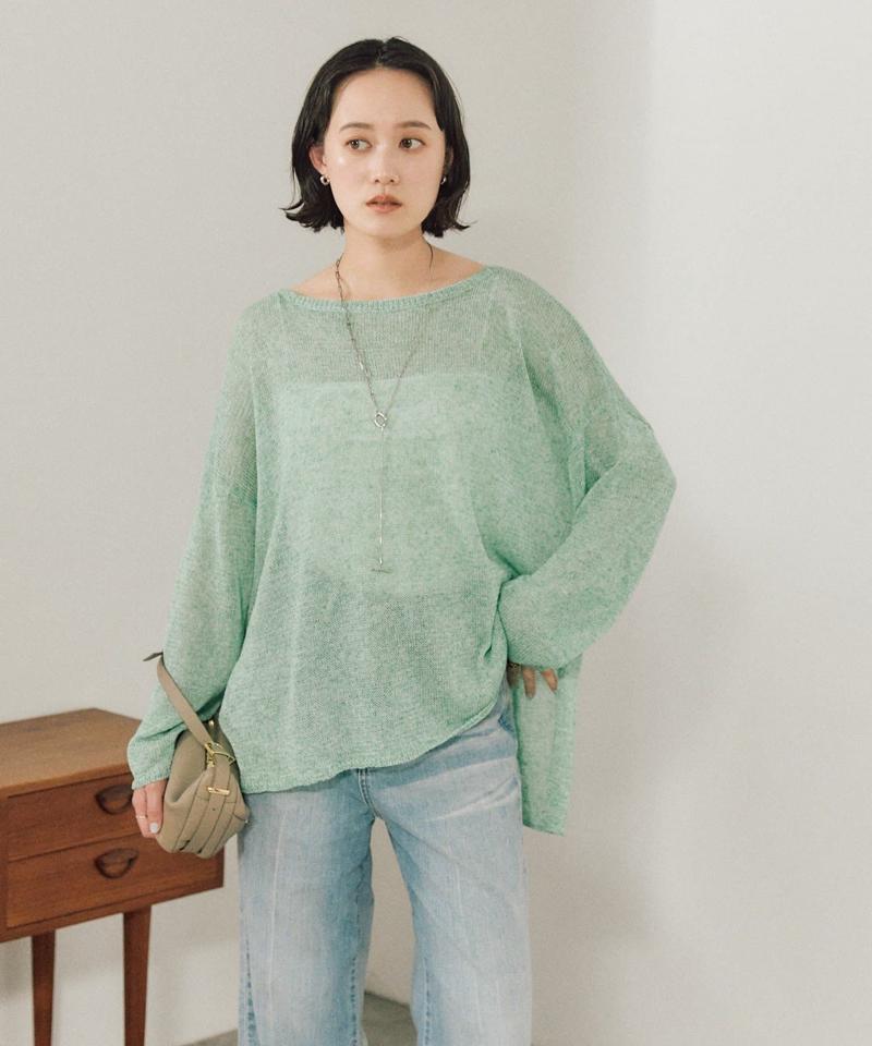 【新色追加/抜け感のあるスタイルに】メランジルーズニット