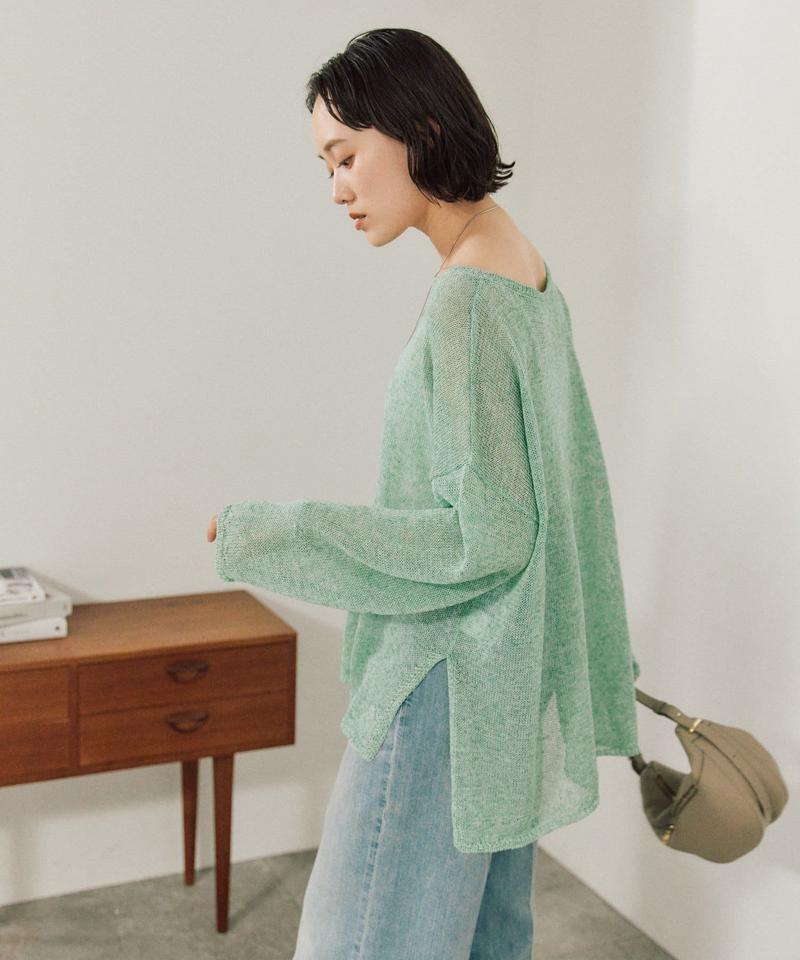 【新色追加/抜け感のあるスタイルに】メランジルーズニット