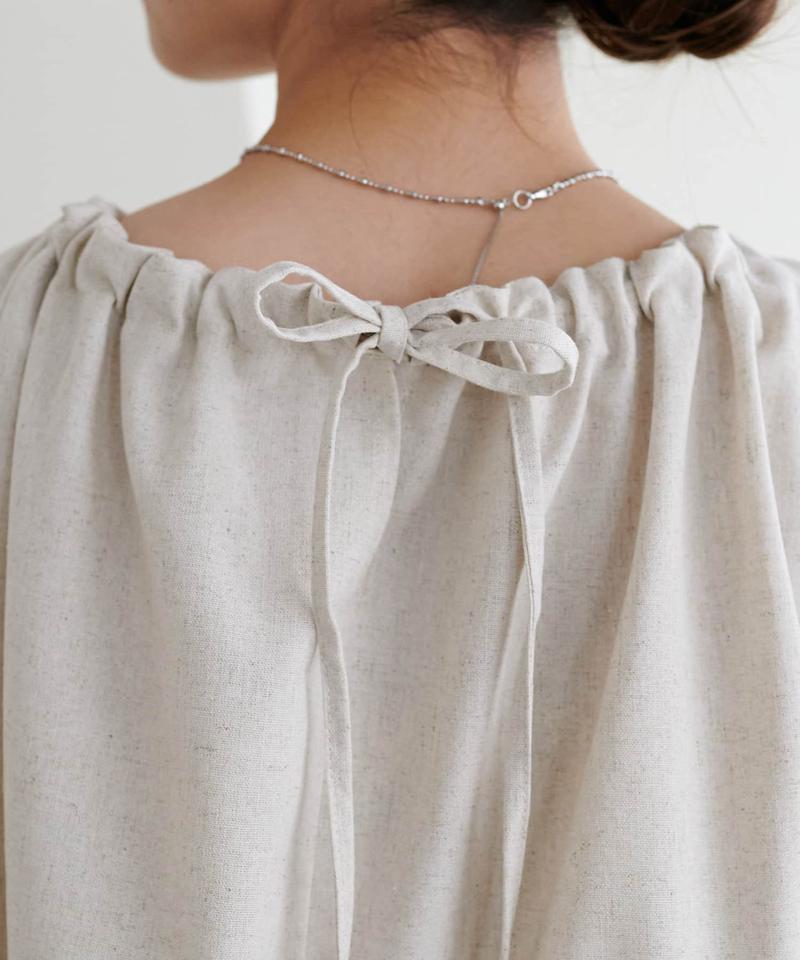 【新色追加!/WEB限定】衿ギャザーノースリワンピース