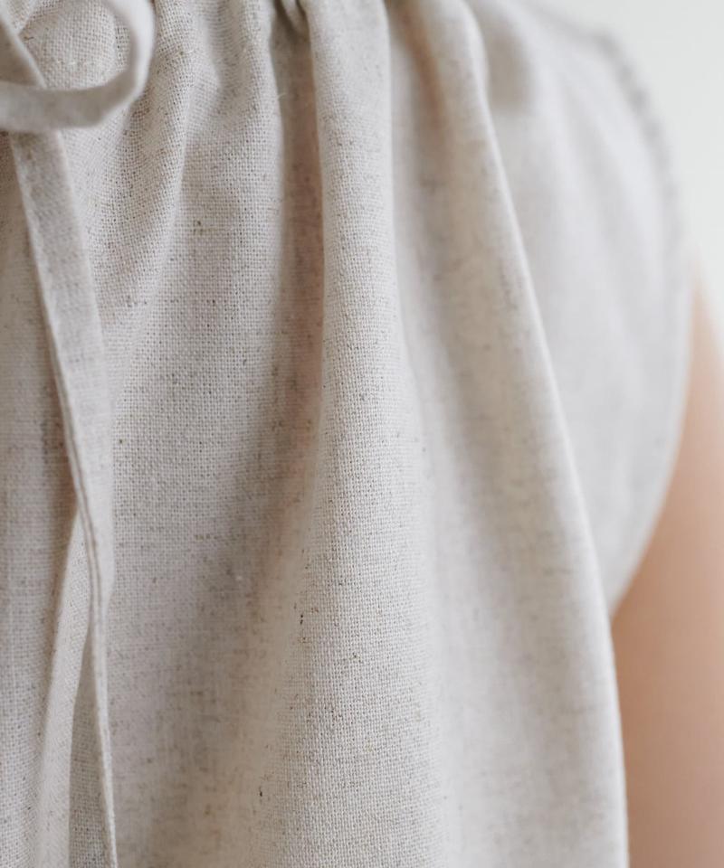 【新色追加!/WEB限定】衿ギャザーノースリワンピース