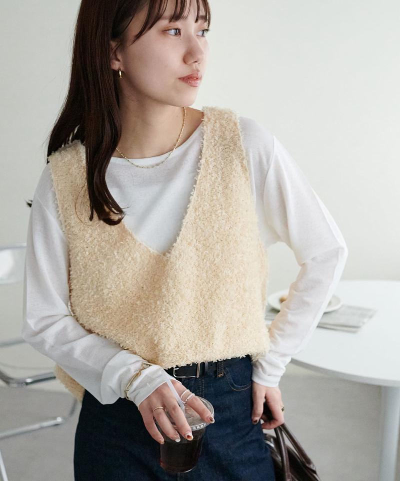 【WEB限定】リボンヤーンベスト
