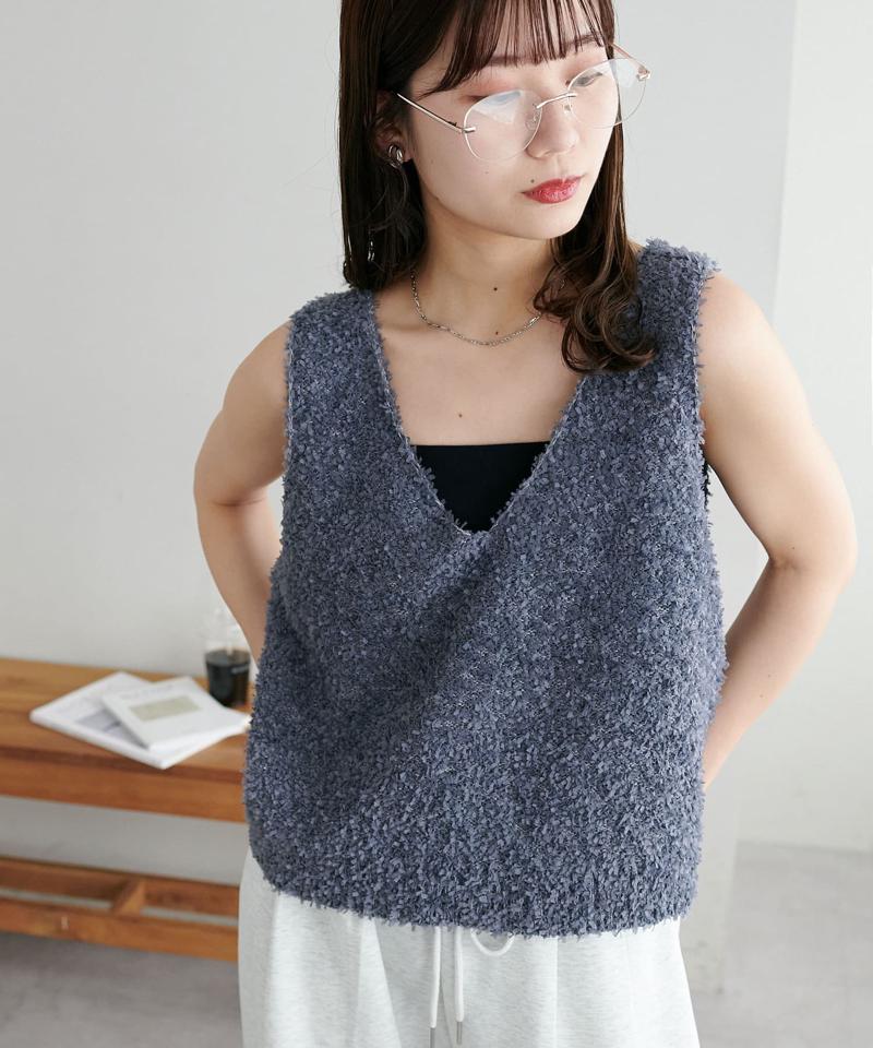 【WEB限定】リボンヤーンベスト