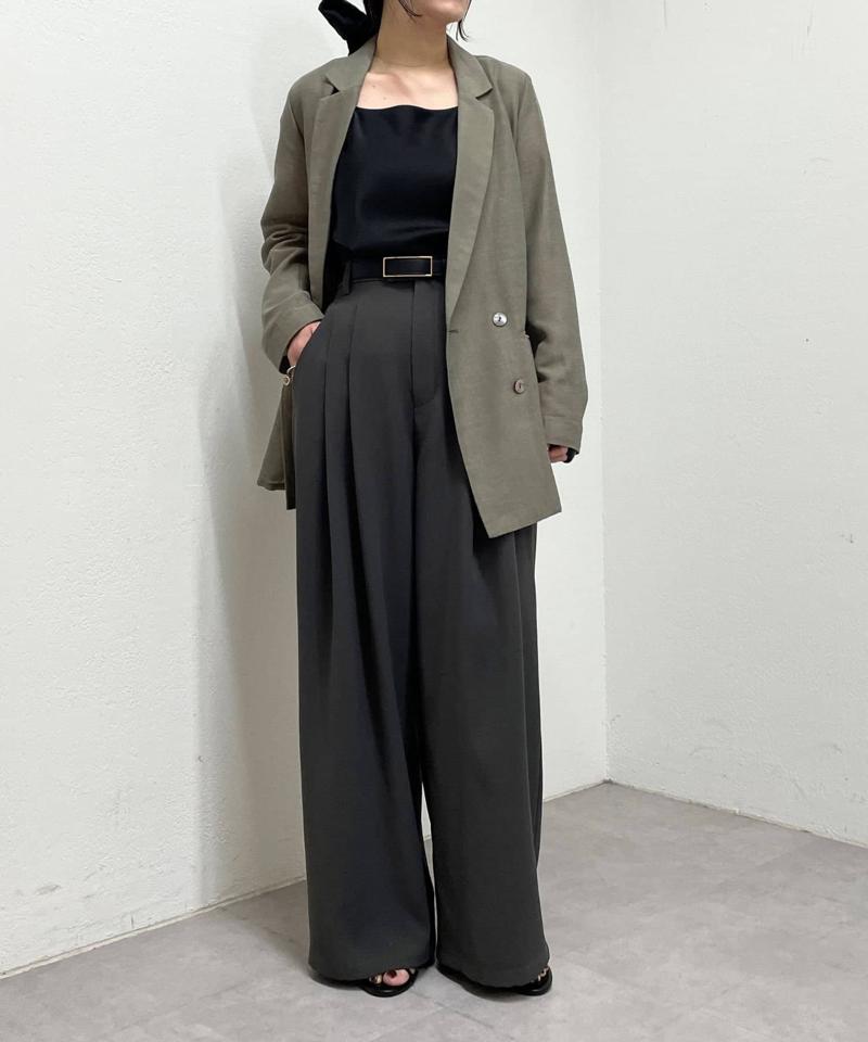 【マイナス3キロ見え◎】タックワイドスラックス