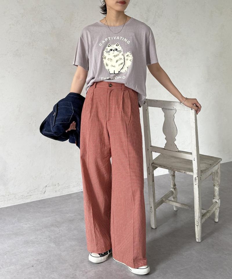 シアサッカーチェックパンツ