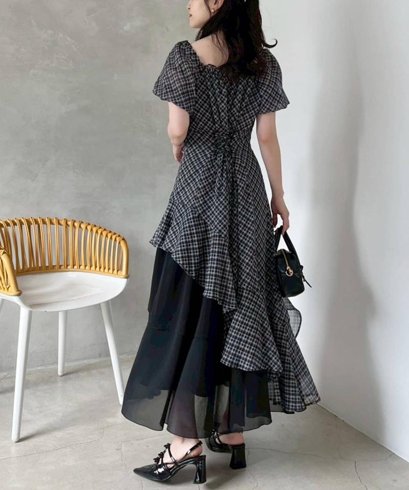 【Black collection】イレヘムティアードロングワンピース