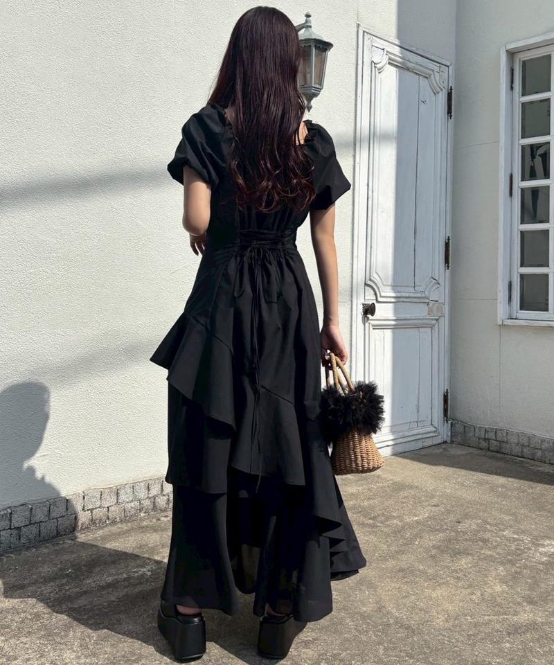 【Black collection】イレヘムティアードロングワンピース