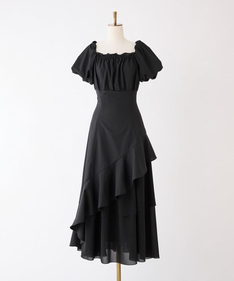 【Black collection】イレヘムティアードロングワンピース