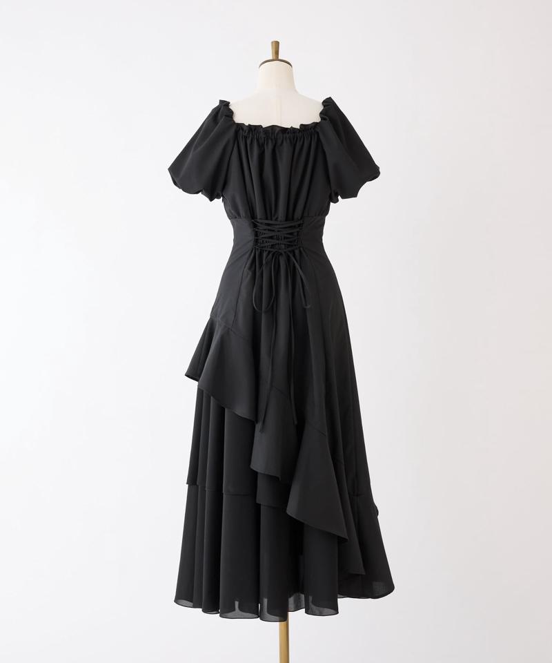 【Black collection】イレヘムティアードロングワンピース