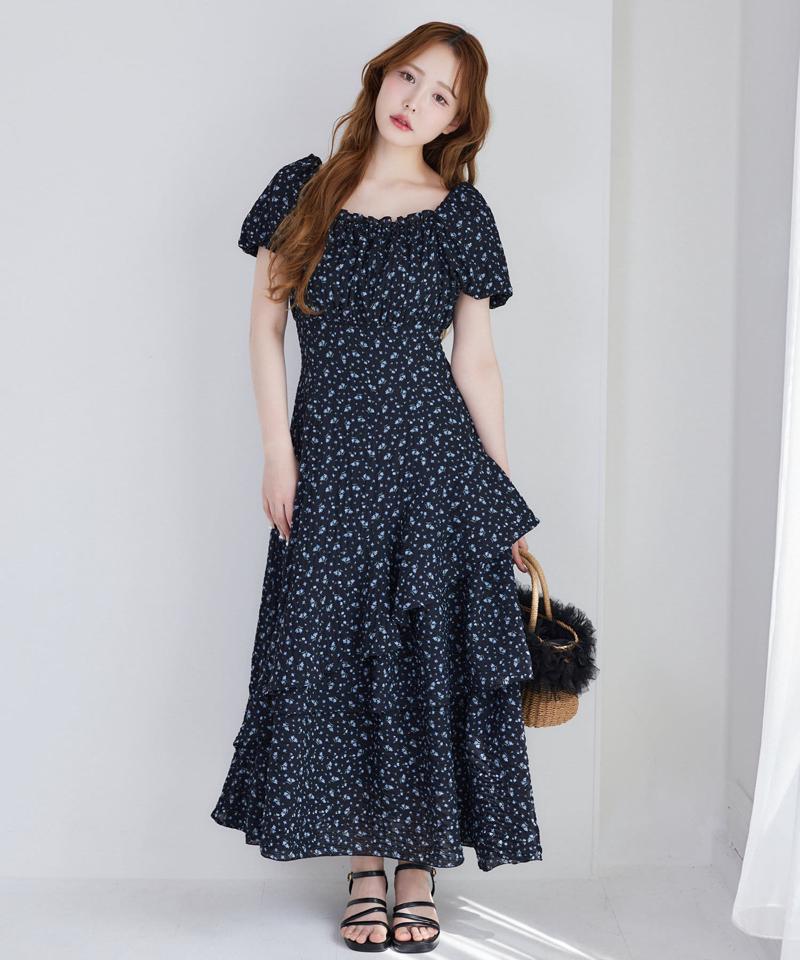 【Black collection】イレヘムティアードロングワンピース