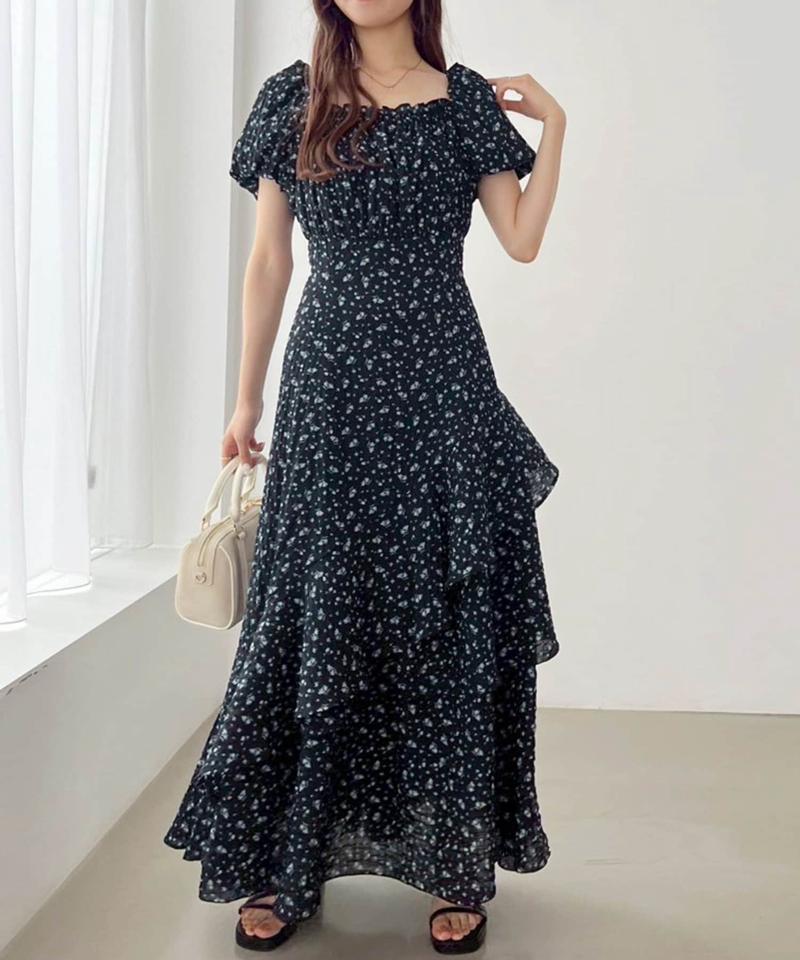 【Black collection】イレヘムティアードロングワンピース