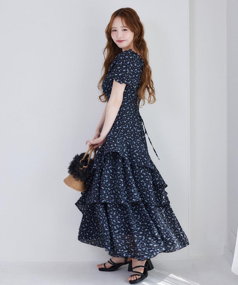 【Black collection】イレヘムティアードロングワンピース