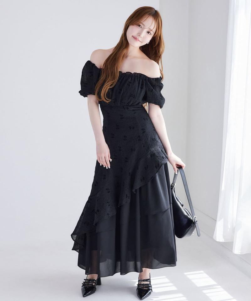 【Black collection】イレヘムティアードロングワンピース