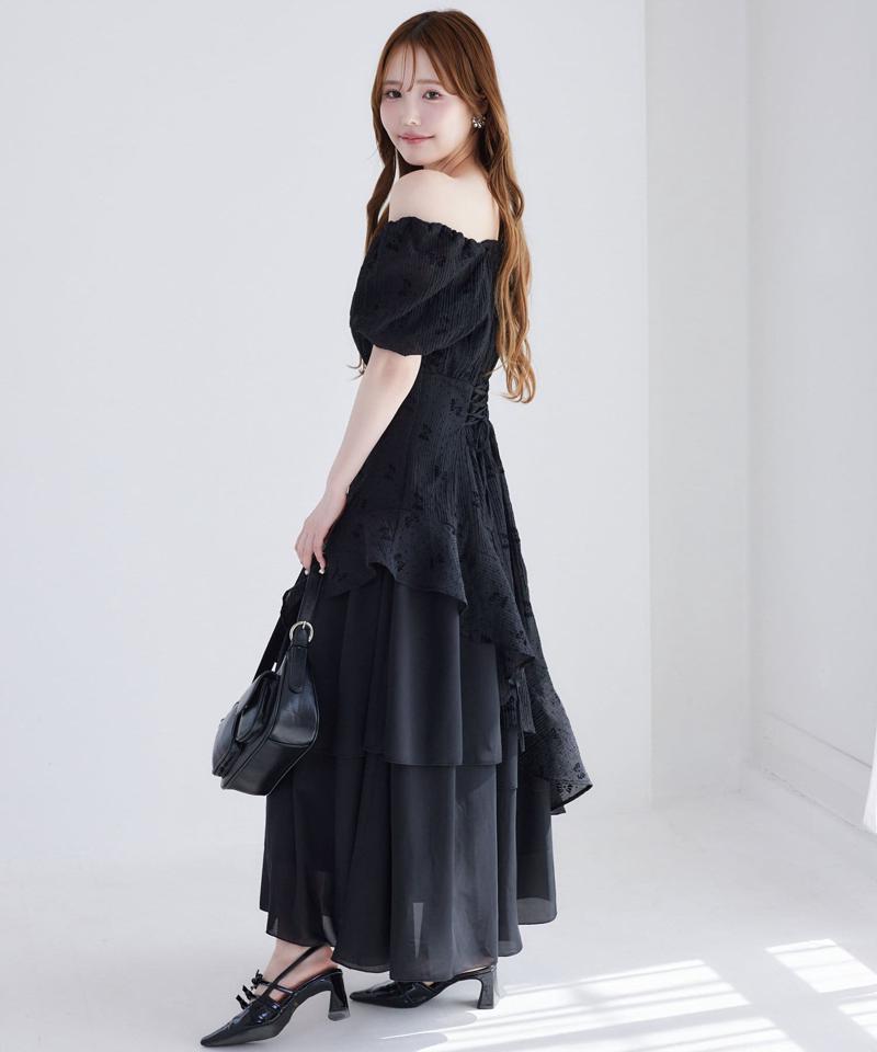 【Black collection】イレヘムティアードロングワンピース