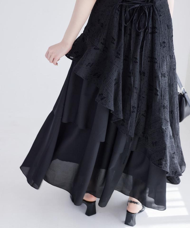 【Black collection】イレヘムティアードロングワンピース