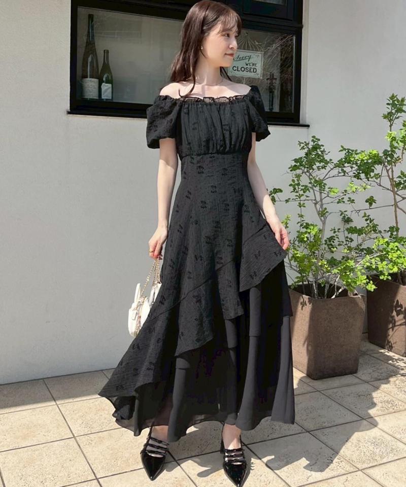 【Black collection】イレヘムティアードロングワンピース