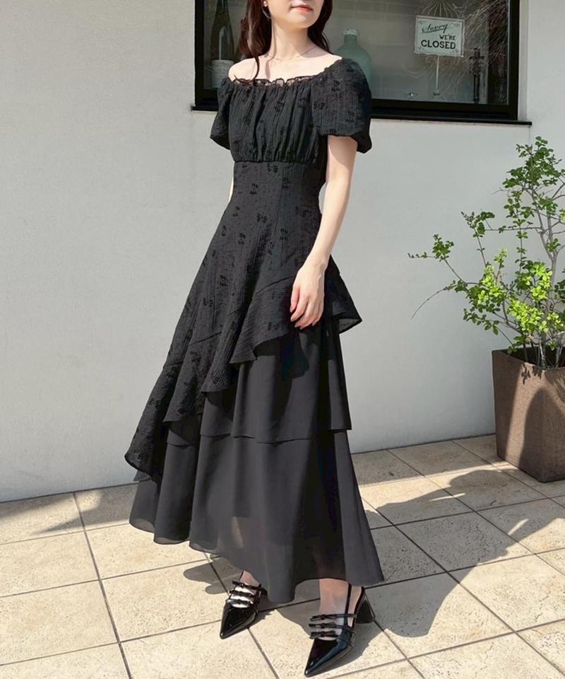 【Black collection】イレヘムティアードロングワンピース