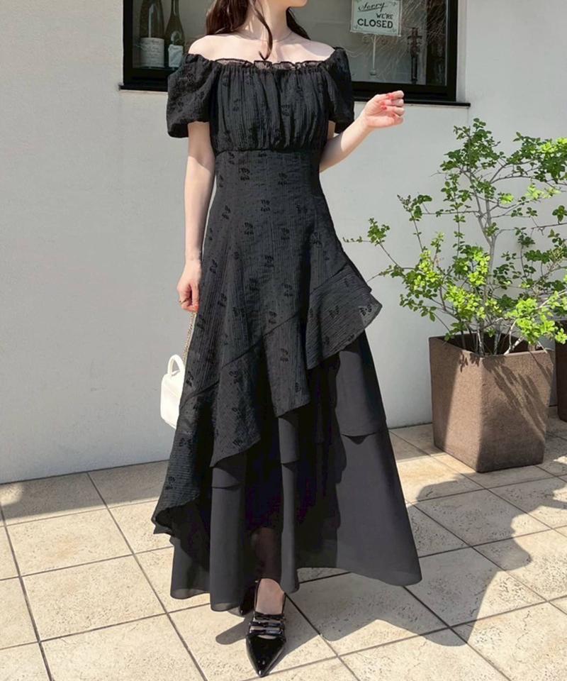 【Black collection】イレヘムティアードロングワンピース