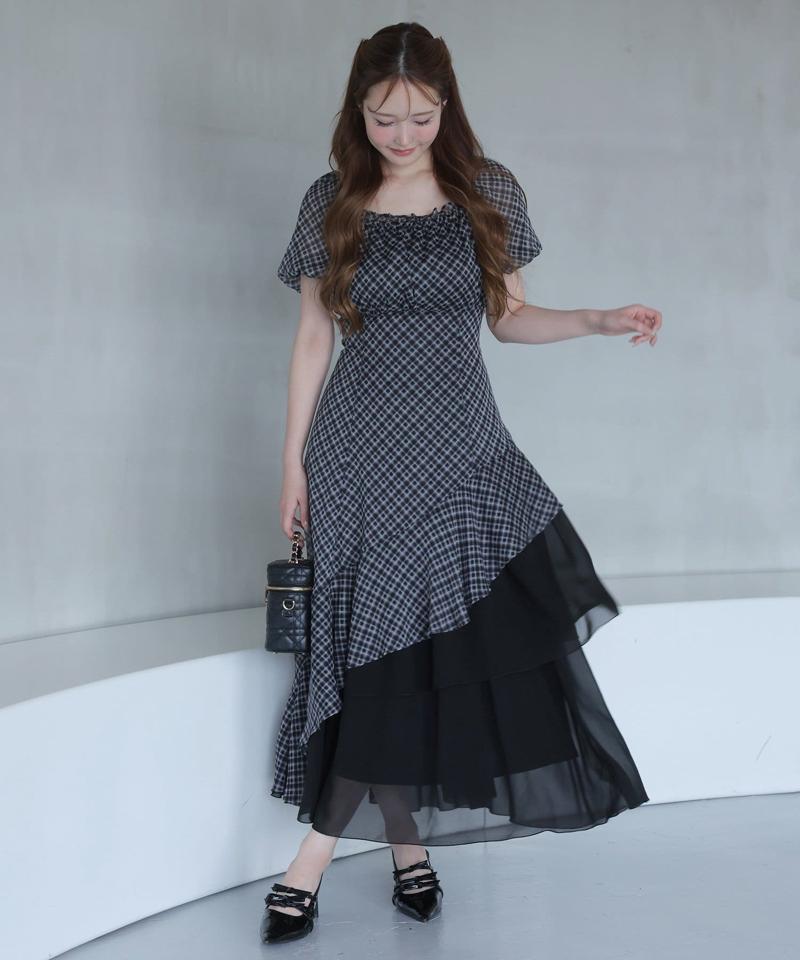 【Black collection】イレヘムティアードロングワンピース