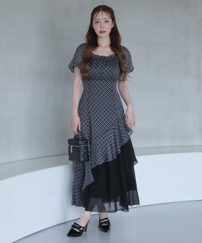 【Black collection】イレヘムティアードロングワンピース