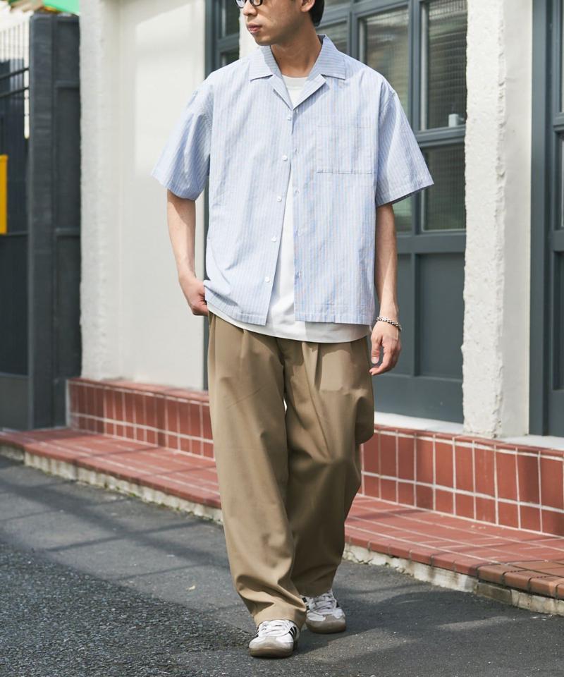 【GOOD HOLIDAY】オープンカラーストライプシャツ