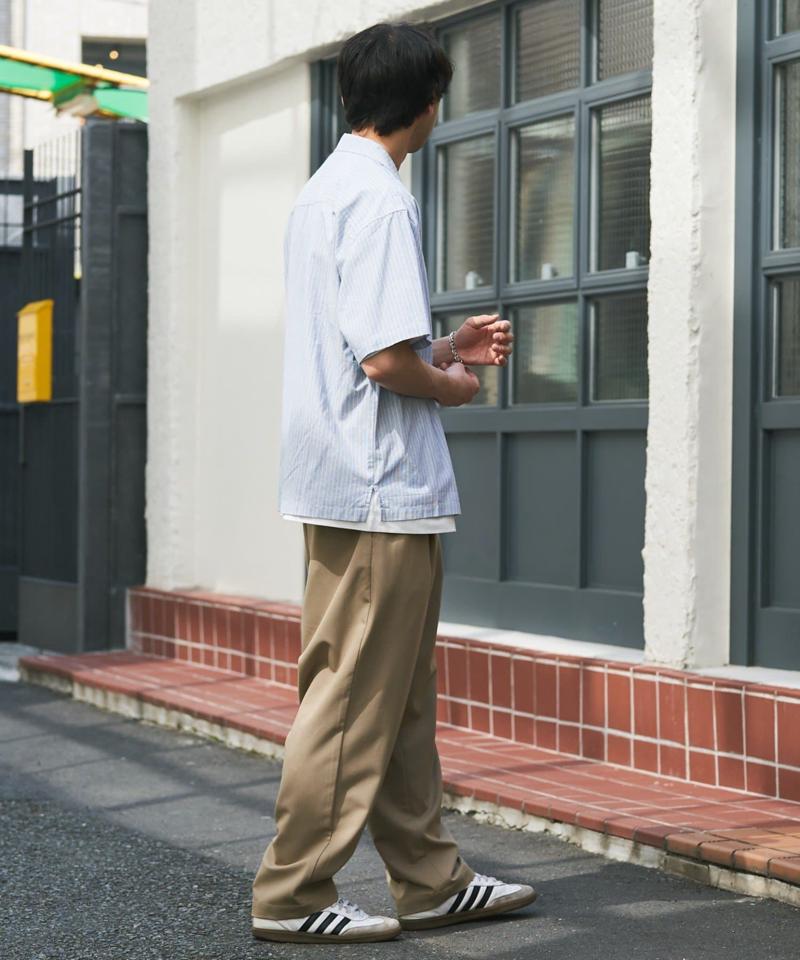 【GOOD HOLIDAY】オープンカラーストライプシャツ