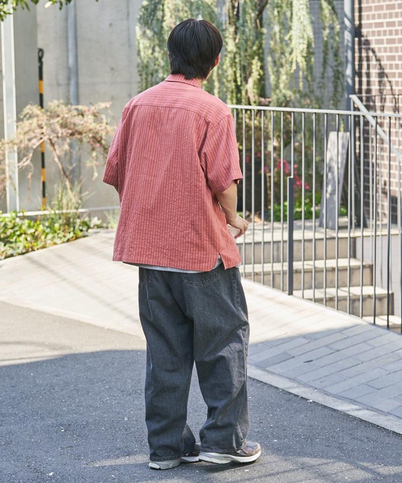 【GOOD HOLIDAY】オープンカラーストライプシャツ