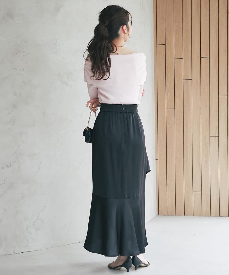 【美シルエット】アシメラッフルスカート