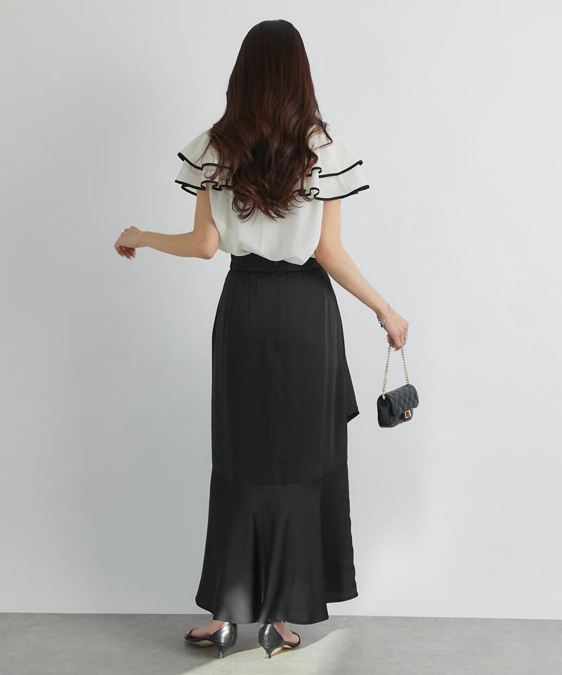 【美シルエット】アシメラッフルスカート