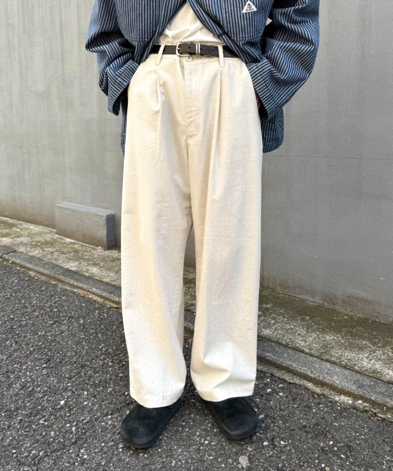 コットンリネンワイドパンツ