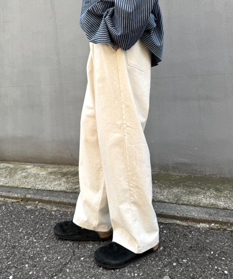 コットンリネンワイドパンツ