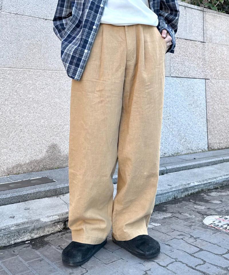 コットンリネンワイドパンツ